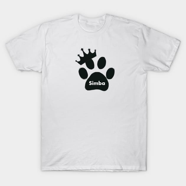 simba cat name made of hand drawn paw prints T-Shirt by GULSENGUNEL